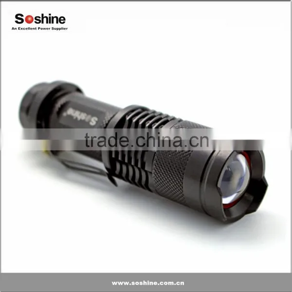 Soshine 300lm Mini Led Flashlight Torch Adjustable Focus Zoom Light Lamp photo-3