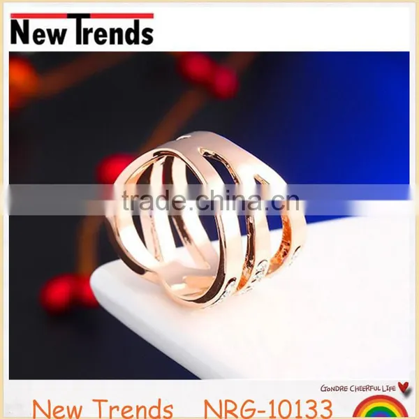 New Design Punk Style Twist Wholesale Wedding Ring Gold Plated photo-5
