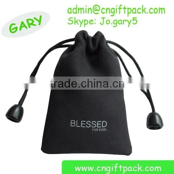 10cmx10cm Black Velvet Jewelry Pouch With Hot Stamping photo-6