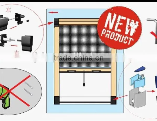 130cm* 150cm Aluminium Retractable Insect Screen Window Roller-- MZL-1 photo-2