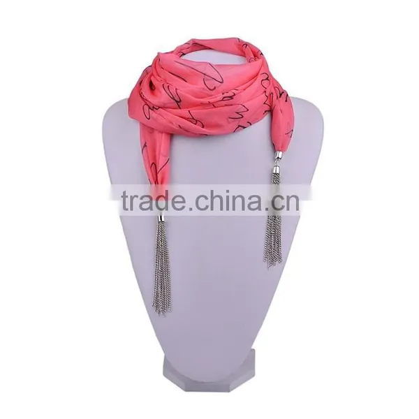 2016 Spring Chiffon Women New Design Silver Tasseled Multifunctional Scarf photo-4
