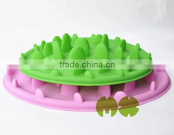 Pet Pizza Design Anti - Chocking Interactive Slow Fun Feeder Soft Silicone Dog Bowl Stopping Bloat from Eating too Fast
