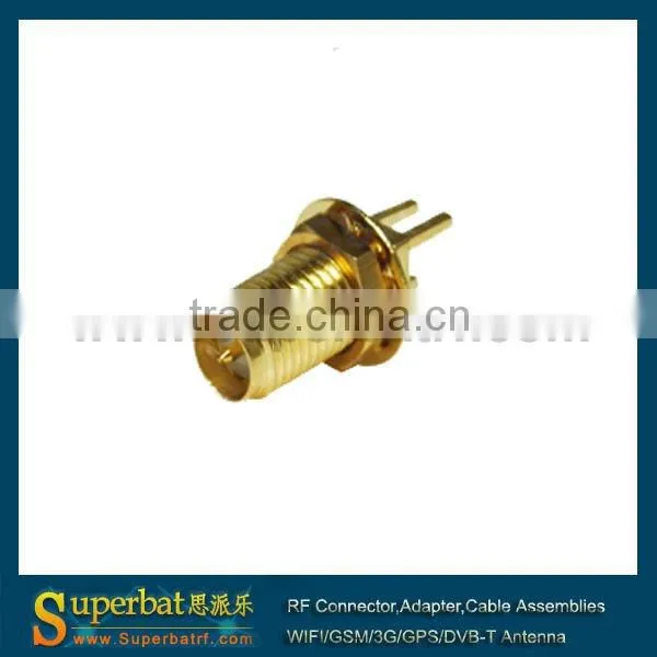 RP-SMA End Launch Jack(male Pin) Bulkhead PCB Mount Pigtail Cable With Sma Female Connector