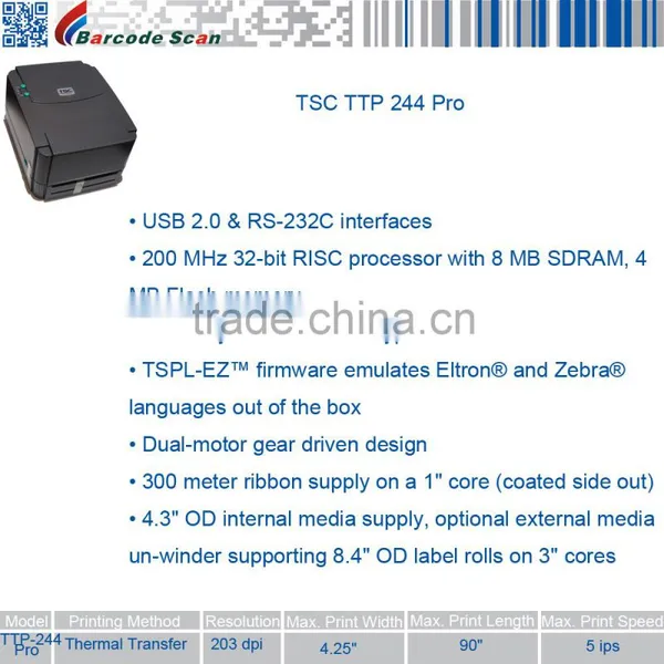 TSC Barcode Printer TSC Ttp-244 Pro Label Printer photo-2
