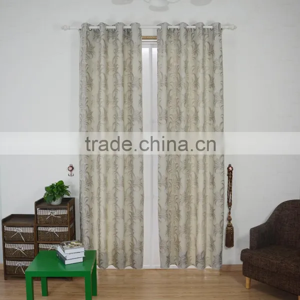 New Arrival Curved Shape 100% Polyester Linen Like Jacquard Window Curtain Fabric photo-6