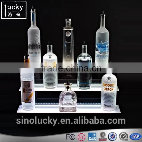 Bar Shelf 3 Tiers Liquor Bottle Display Shelf Bottle Glorifiers Led Light Base photo-2