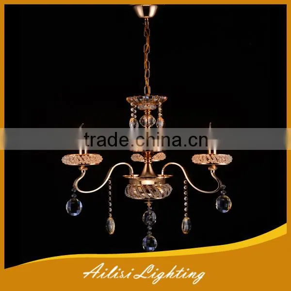 hanging crystal chandelier,antique small gold crystal chandelier with 3 lights
