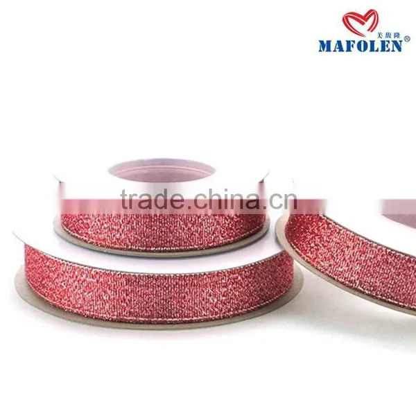 25mm High Quality Single Face Gliter Nylon Ribbon for Sale photo-2