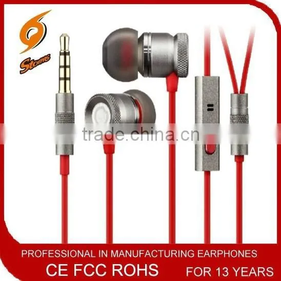 Metallic TPE Flat Cable Earphones&ear Buds With Mic From Factory photo-2