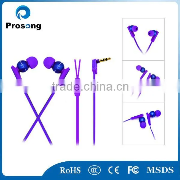Top Quality Flat Cable Metal Earphone With Mic photo-2
