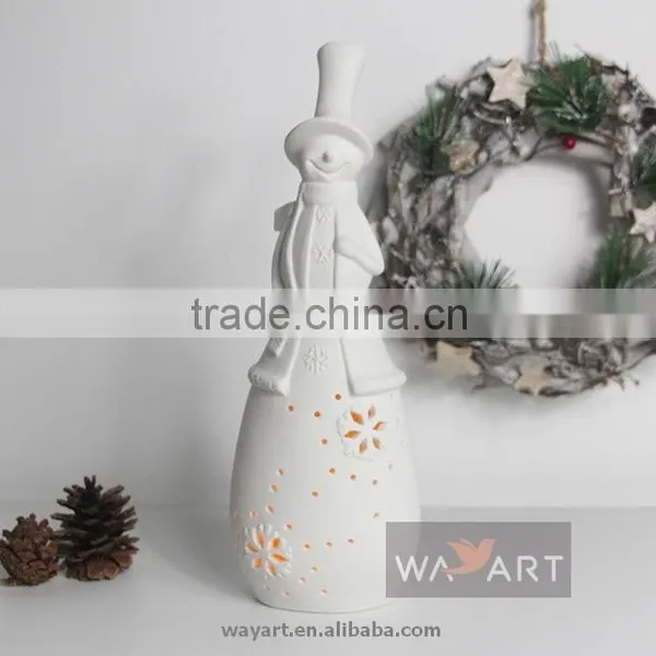 Lively LED Lighted Snowman Ceramic Chrismas Decoration photo-3