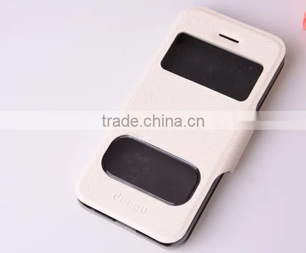 Double Sided Leather Case With Window for Iphone 5 Case Non Transparent photo-5