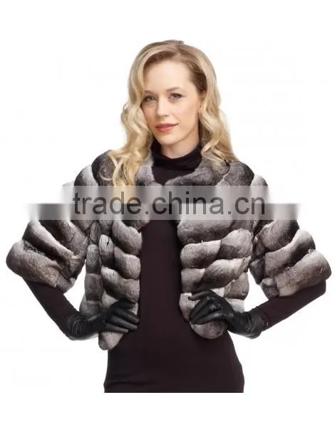 2015 Winter Genuine Rex Rabbit Fur Coat RR01 photo-2
