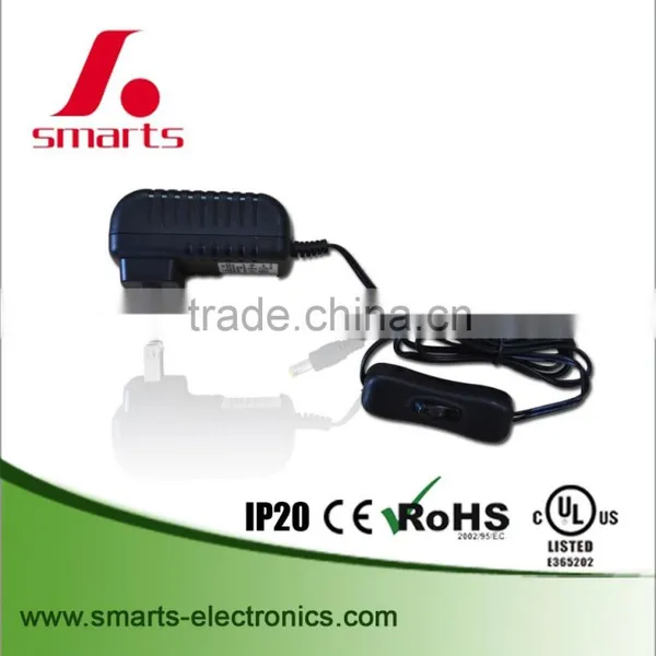 CE ROHs UL Listed Wall Mount Power Supply 12v 1a 12w Power Adaters