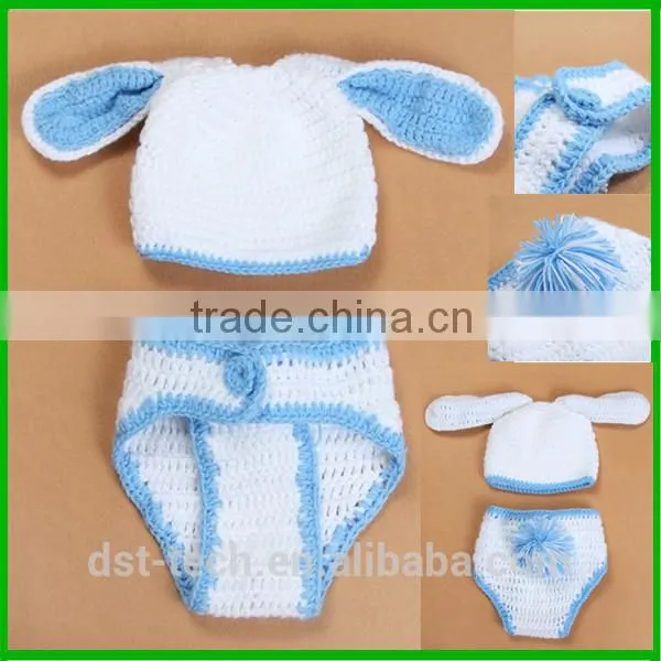 Rabbit Shape Baby Photography Props Cotton Yarn Baby Costume photo-6