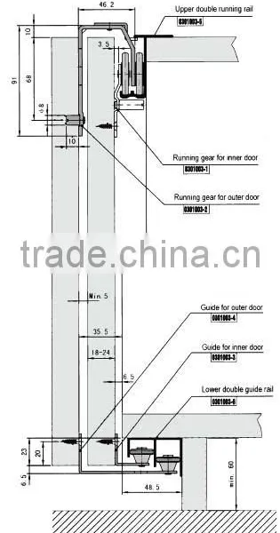 Outer-hanging Wardrobe Sliding Door Fittings photo-3