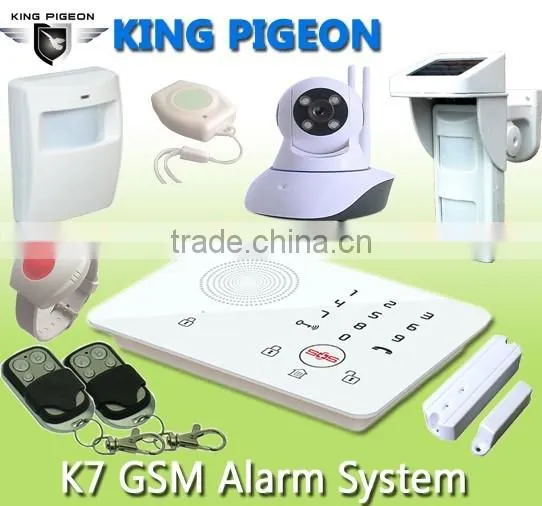 LCD Display Home Wireless Gsm Intelligent Dvr Home Alarm System K7