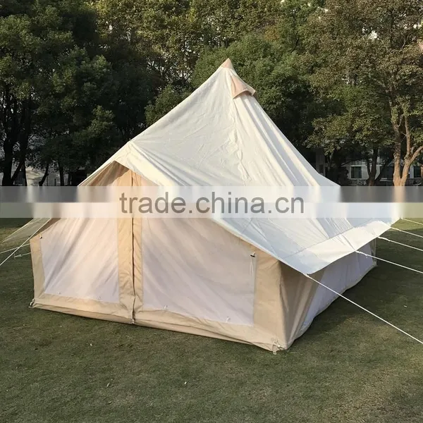 Beige Color Customized Tulip Bell Tents Camping Cotton Canvas Bell Tent photo-2