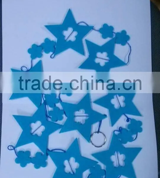 15020306 Star Shaped Felt Garland ,felt Curtain ,felt Decoration photo-1