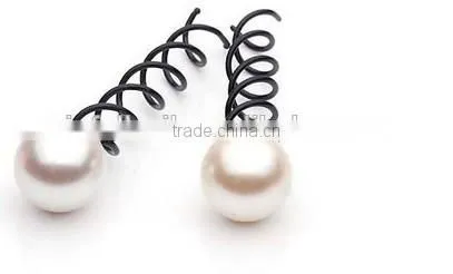 Personalized Hairpin Black Hair Stick Vintage Pearl Spiral Hairpin photo-4