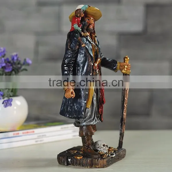 Mediterranean Table Decor Caribbean Pirates Sculpture photo-3