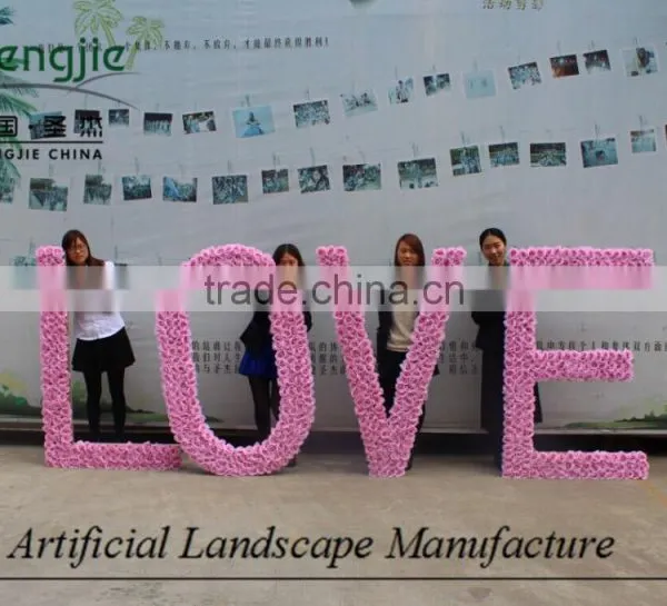 LOVE Style Artificial Flower Wall,rose Flower Wall for Wedding photo-2