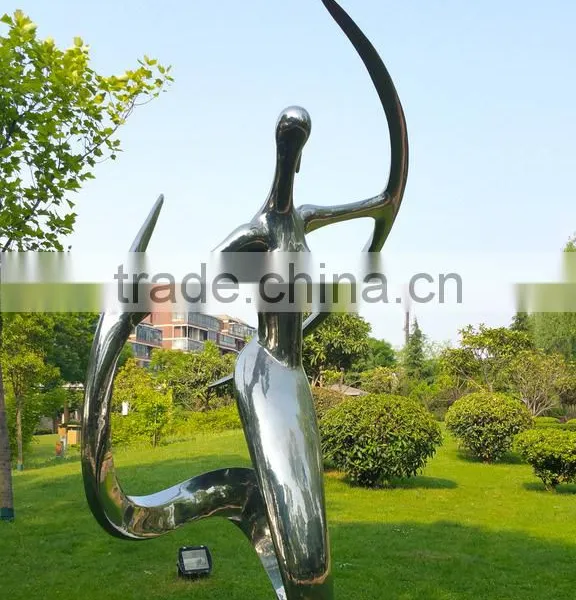 Stainless Steel Modern Woman Sculpture Dancing Outdoor Garden Decor photo-2