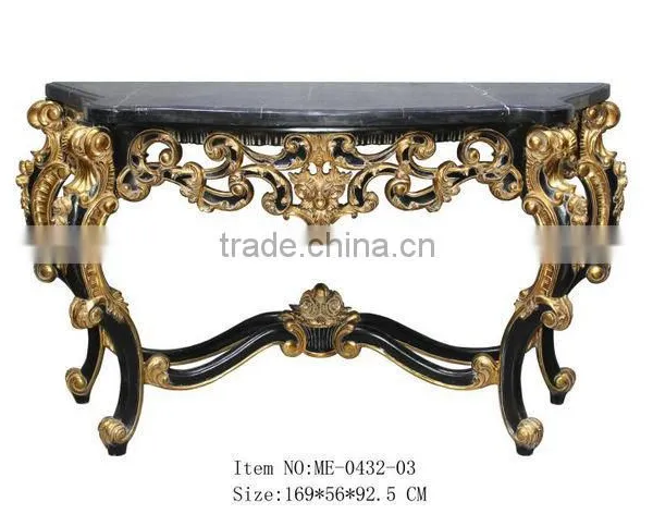 French Style Living Room Furniture Console Table and Wall Mirror photo-2