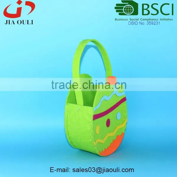 BSCI Audit Factory Easter Decoration Nice Non-woven Felt Egg Easter Basket photo-2