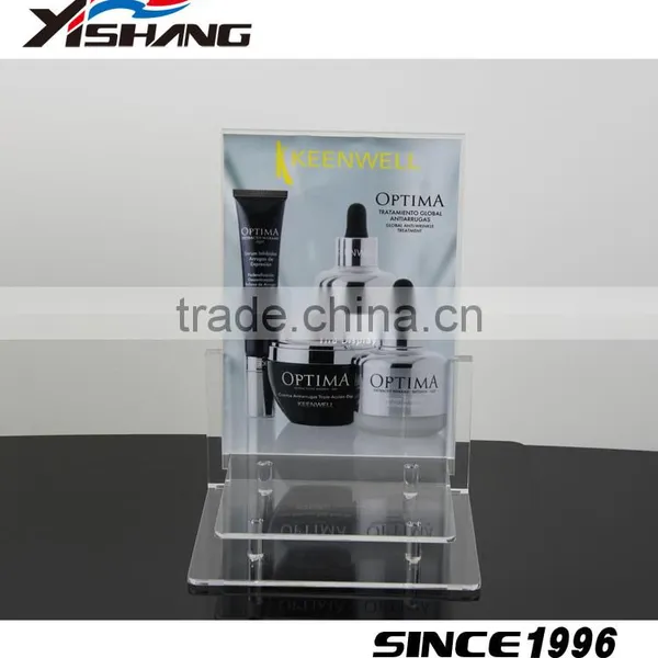 Custom Make up Store 2 Tiers Countertop Acrylic Cosmetic Stand photo-2
