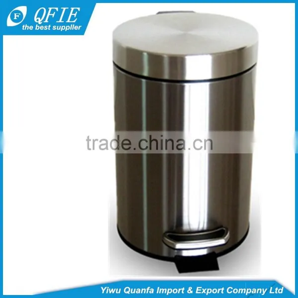 Silver Eco-friendly 30 Litres Cylinder Stainless Steel Foot Pedal Dustbin for Korea Market photo-2