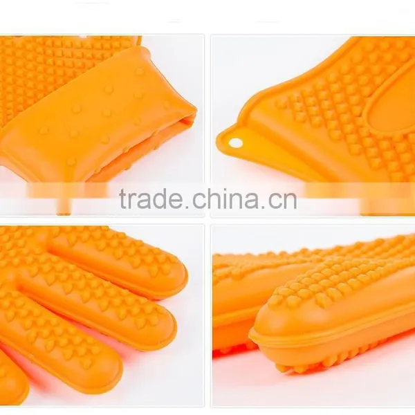 Silicone BBQ Gloves, Silicone Heat Resistant Grilling BBQ Glove photo-4