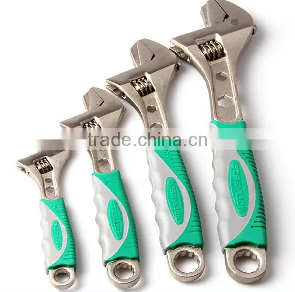 BERRYLION 12'' Nickel Alloy Plated Adjustable Wrench, PVC Handle Grip Spanner photo-6