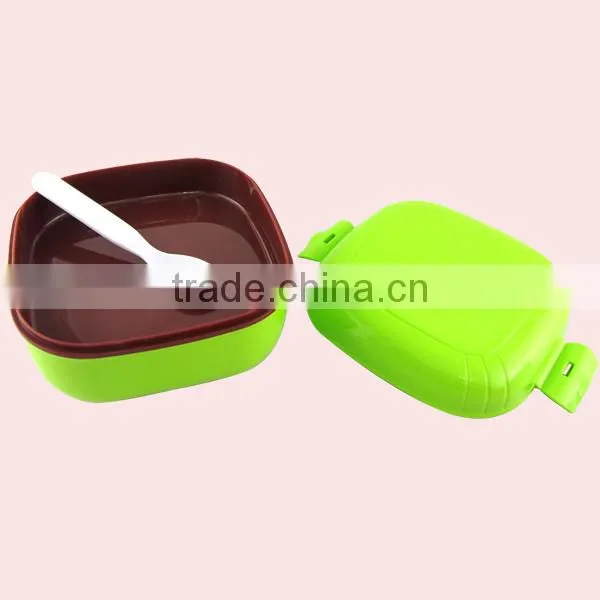 Square Shape Two Layers Plastic Lunch Boxf or Kids photo-3