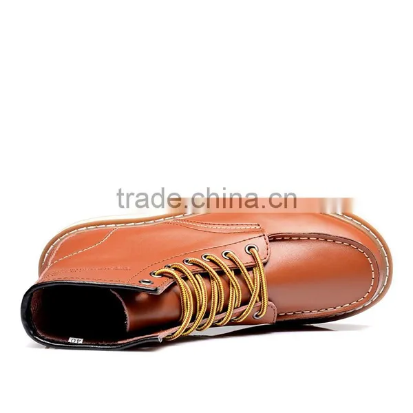 Autumn Men Leather High Top Casual Shoes Sample for Adults, Winter High Upper Worker Shoes Casual Brand From China photo-3