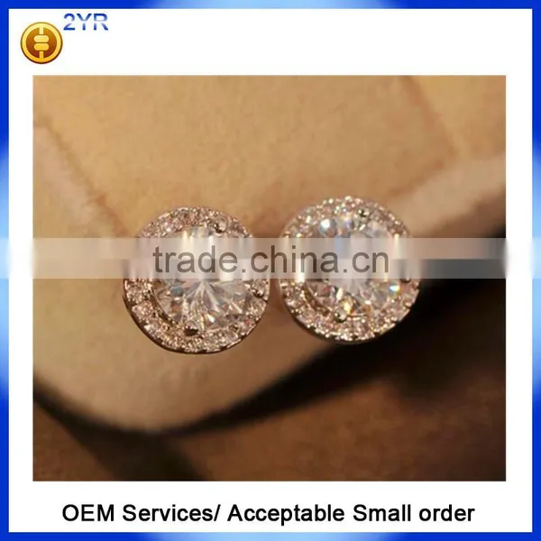 Micro Pave Setting 925 Sterling Silver Jewelry Square Earrings photo-2