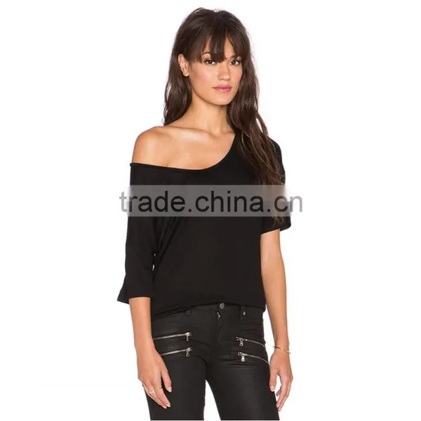 Ladies' Wholesale Sexy t Shirt Wide Neck Wonder Woman t Shirt photo-3