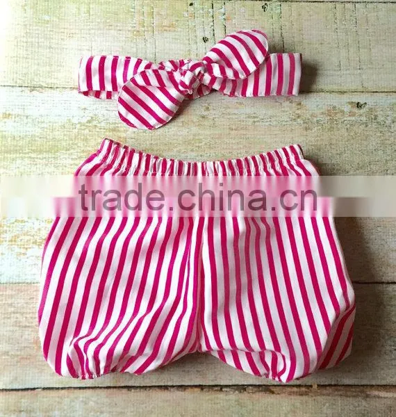 Soft Children Clothing Wholesale Cotton Baby Diaper Cover Bloomers Baby Girl Gingham Underwear With Baby Headband photo-2