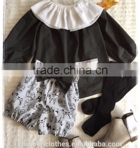 Boutique Girls Shirt Long Sleeve T-shirt Baby Black Design T-shirt photo-3