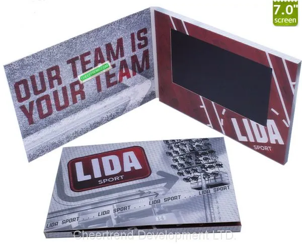 7 Inch Advertisement LCD Digital Video Booklet,advertising Video Brochure With Pocket photo-5