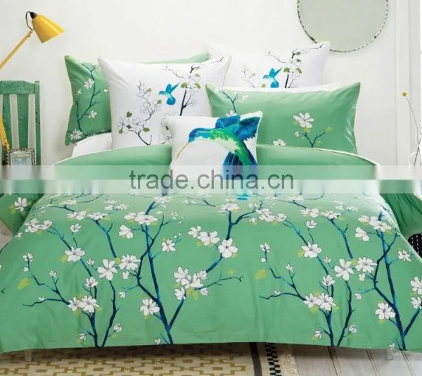 Printed and Embellished With Embroidered Birds Quilt Cover photo-6