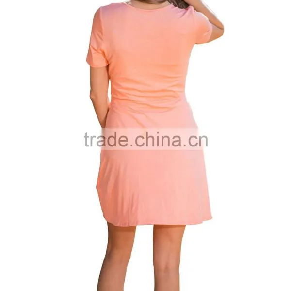 Fashion Clothing Manufacturers Short Sleeve Casual Loose Women Dresses 2017 photo-3
