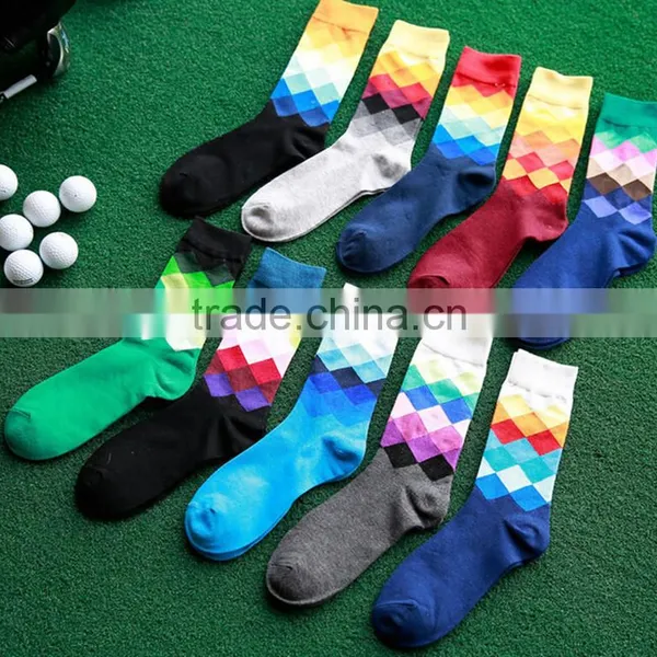 Wholesale Diamond Combed Cotton Mens Socks photo-2