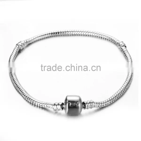 Snap Clasp Snake Chain European Charm Bracelets For Adult 18cm,19cm,20cm photo-2