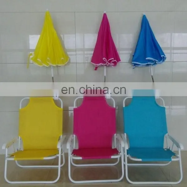 Outdoor Leisure Lovely Promotion Kids Folding Beach Chair With Umbrella Folding Chair Camping
