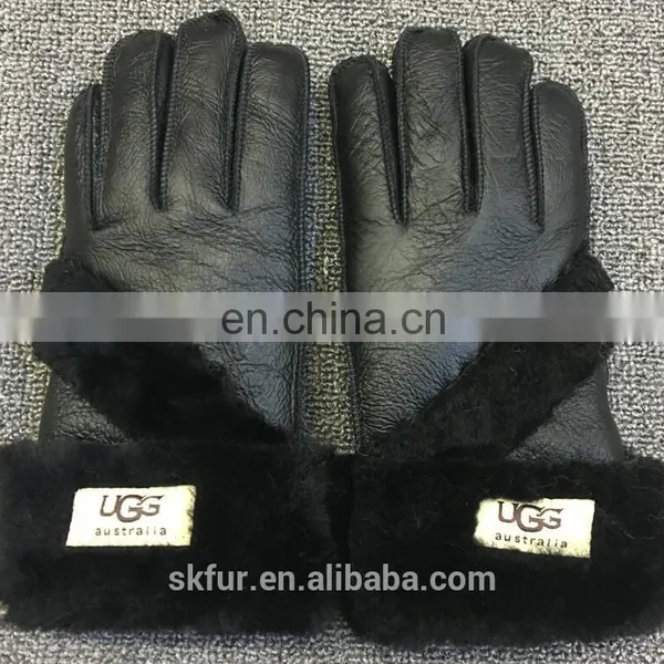 China Factory Wholesale Genuine Sheepskin Fur Leather Gloves for Men and Kids photo-2