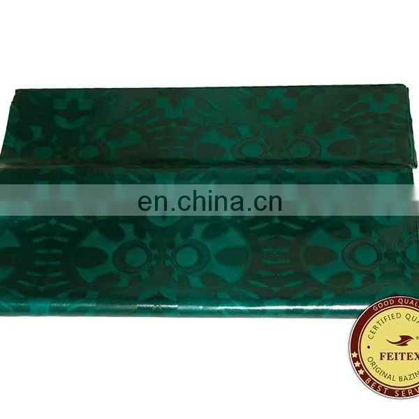 New Design Clothing Fabric Green Garment Fabric Shadda Guinea Brocade Cotton Wholesale Bazin Riche Jacquard Fabric FEITEX photo-5