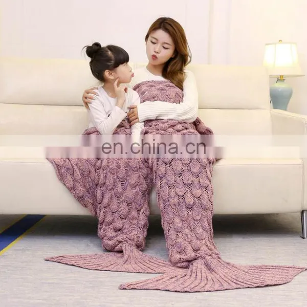Different Color Wholesale Pink Mermaid Tail Blanket photo-2