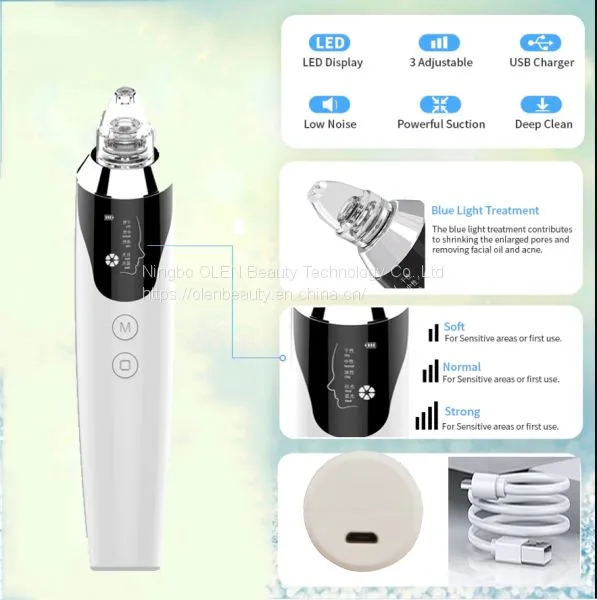 OLEN 2020 Home Use Portable Facial BlackHead Spot Acne Remover Machine Cleanser Comedo Cleaner for Black Head Removal Vacuum Device photo-3