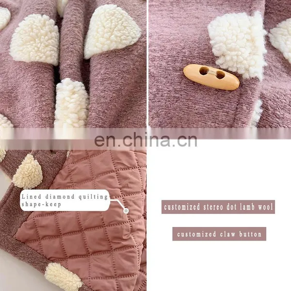 5898/Fashion Lamb Wool Warm Winter Coats for Girls High Quality Dot Casual Thicken Coat photo-6